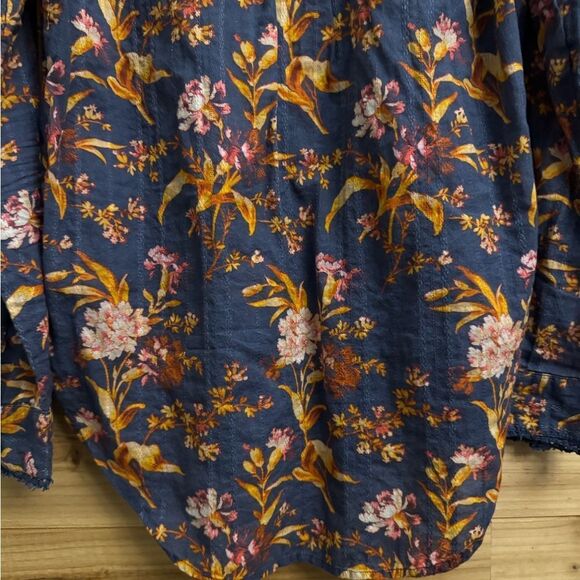 Sundance Size Small Dark Romantic Floral Ruffle Peasant V Neck Blouse - Picture 9 of 14